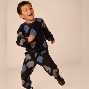 Tea Collection Boys Black Kanga Pullover Winning Hand French Terry